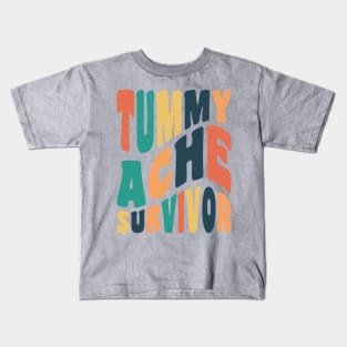 Tummy Ache Survivor Retro Typography Kids T-Shirt